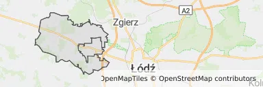 Mapa z zaznaczonym Aleksandrowie Łódzkim