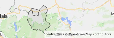 Mapa z zaznaczonym Andrychowem