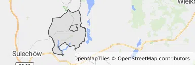 Mapa z zaznaczonym Babimoścem