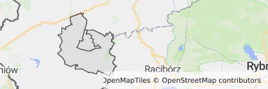 Mapa z zaznaczonym Baborowem