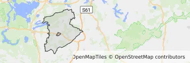 Mapa z zaznaczoną Białej Piskiej