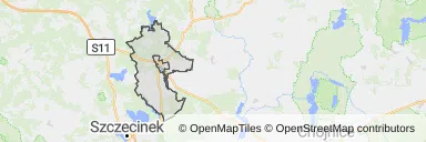 Mapa z zaznaczonym Białym Borze