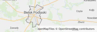 Mapa z zaznaczonym Bielsku Podlaskim