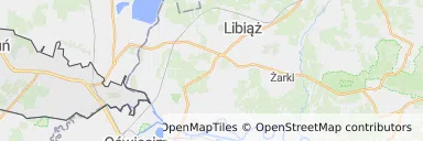 Mapa z zaznaczonym Bieruniu