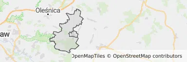 Mapa z zaznaczonym Bierutowem