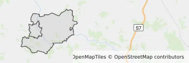 Mapa z zaznaczonym Bieżuniu