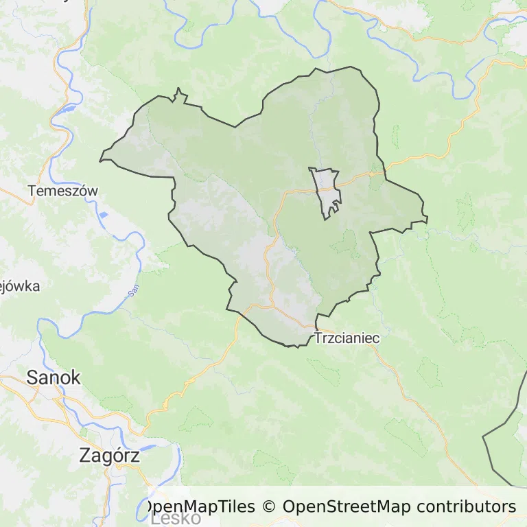 Mapa z zaznaczoną Birczy