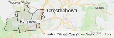 Mapa z zaznaczoną Blachowni