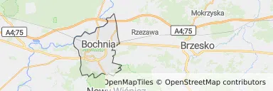 Mapa z zaznaczoną Bochni