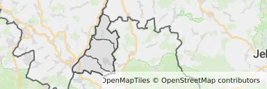 Mapa z zaznaczoną Bogatyni