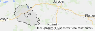 Mapa z zaznaczonym Borku Wielkopolskim