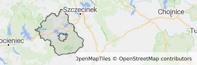 Mapa z zaznaczonym Bornem Sulinowem