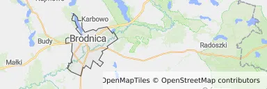 Mapa z zaznaczonym Brodnicy