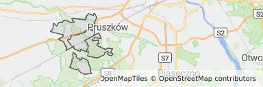 Mapa z zaznaczonym Brwinowem