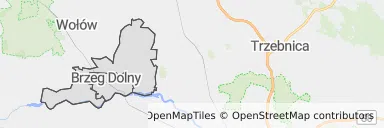 Mapa z zaznaczonym Brzegu Dolnym