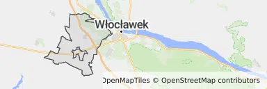 Mapa z zaznaczonym Brześciu Kujawskim