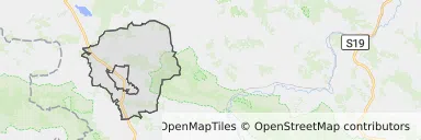 Mapa z zaznaczonym Brzostkiem