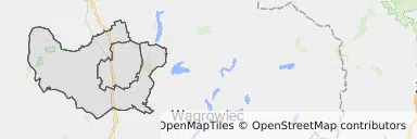 Mapa z zaznaczonym Budzyniu