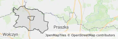 Mapa z zaznaczoną Byczynem