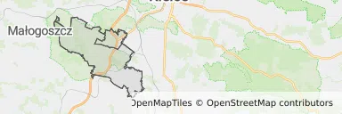 Mapa z zaznaczonym Chęcinami