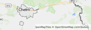 Mapa z zaznaczonym Chełmem