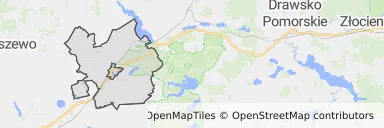 Mapa z zaznaczonym Chociwelu