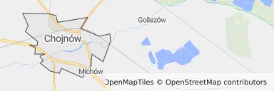 Mapa z zaznaczonym Chojnowem