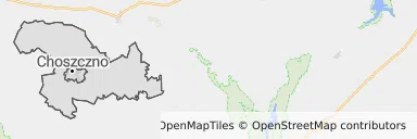 Mapa z zaznaczonym Choszcznem