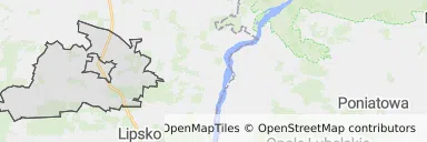 Mapa z zaznaczonym Ciepielowem