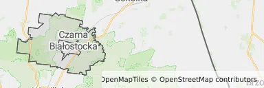 Mapa z zaznaczoną Czarnej Białostockiej