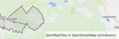 Mapa z zaznaczoną Czarnej Wodzem