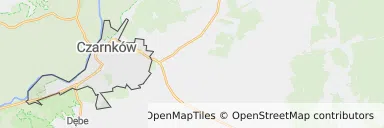 Mapa z zaznaczonym Czarnkowem