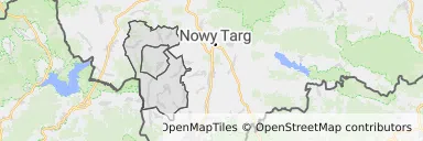 Mapa z zaznaczonym Czarnym Dunajcu