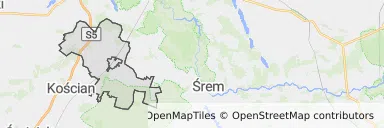 Mapa z zaznaczonym Czempiniu