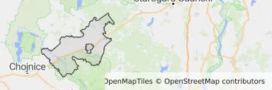 Mapa z zaznaczonym Czerskiem