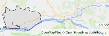 Mapa z zaznaczonym Czerwińsku nad Wisłą