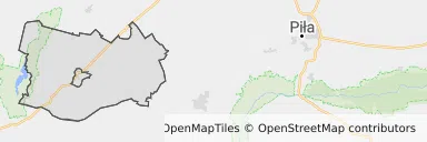 Mapa z zaznaczoną Człopem