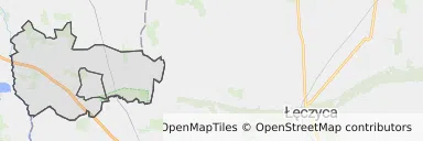 Mapa z zaznaczonym Dąbiu