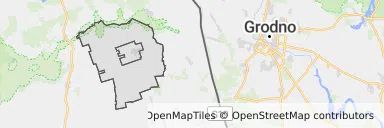 Mapa z zaznaczoną Dąbrowie Białostockiej