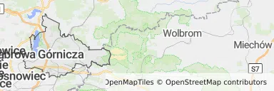 Mapa z zaznaczoną Dąbrowie Górniczej