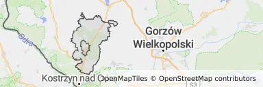 Mapa z zaznaczonym Dębnem