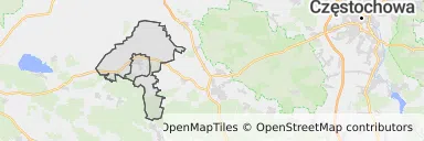 Mapa z zaznaczonym Dobrodzieniu