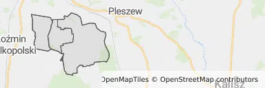 Mapa z zaznaczoną Dobrzycy