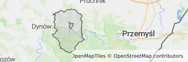 Mapa z zaznaczonym Dubieckiem