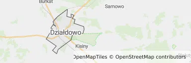 Mapa z zaznaczonym Działdowem
