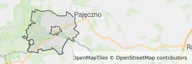 Mapa z zaznaczonym Działoszynem