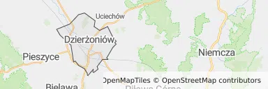Mapa z zaznaczonym Dzierżoniowem