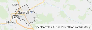 Mapa z zaznaczonym Garwolinem