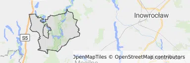 Mapa z zaznaczoną Gąsawem