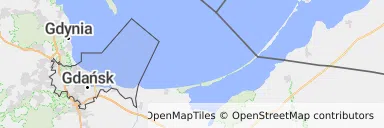 Mapa z zaznaczonym Gdańskiem